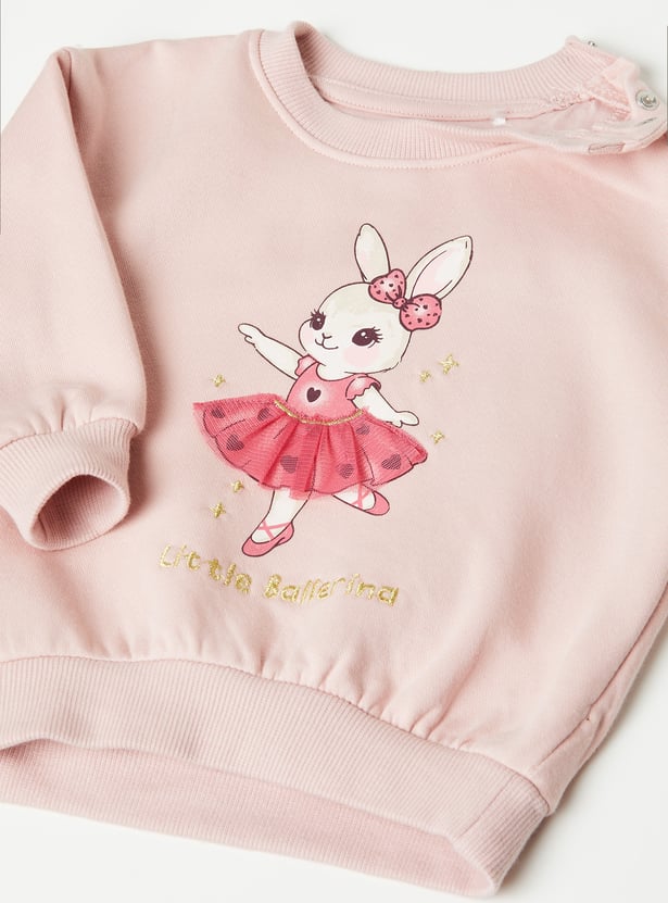Girls Rabbit Printed Sweatshirt