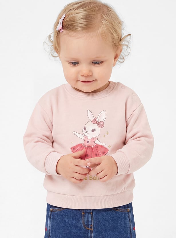 Girls Rabbit Printed Sweatshirt