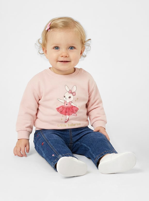 Girls Rabbit Printed Sweatshirt