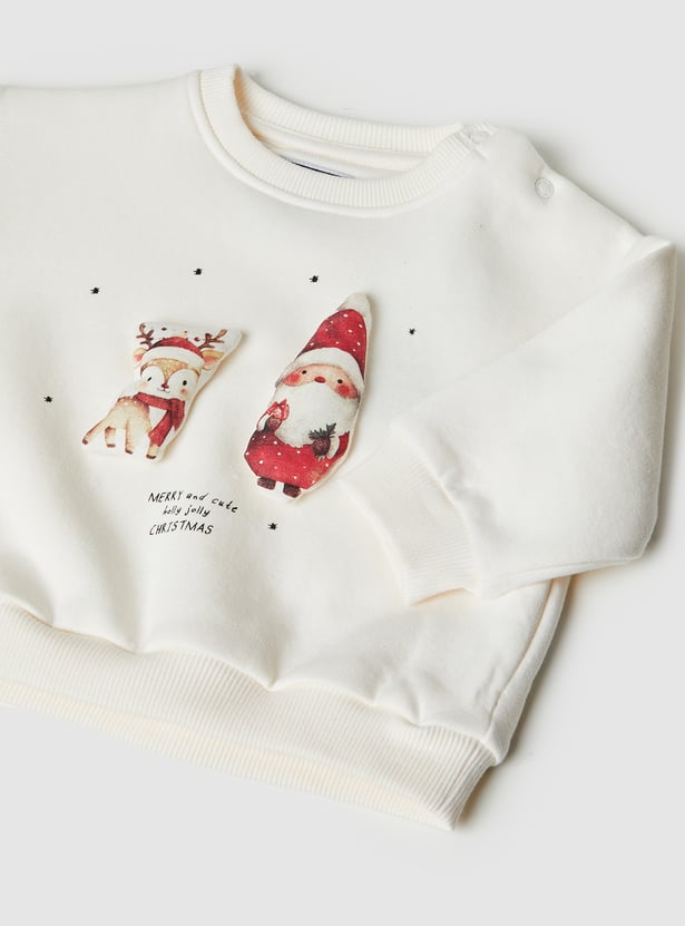 Girls Santa and Reindeer Sweatshirt