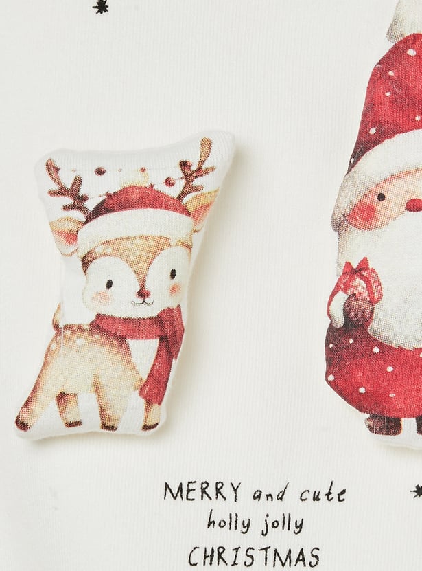 Girls Santa and Reindeer Sweatshirt