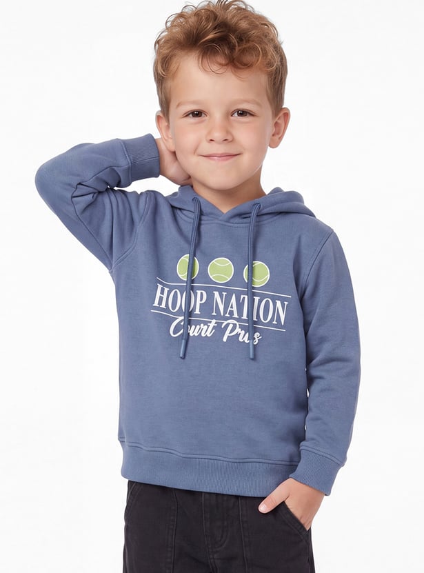 Boys Printed Hooded Sweatshirt