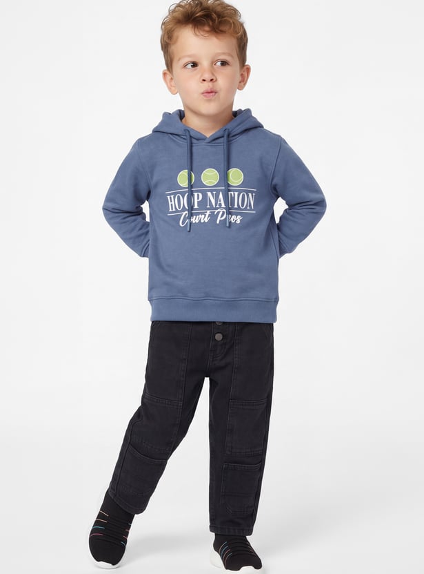 Boys Printed Hooded Sweatshirt