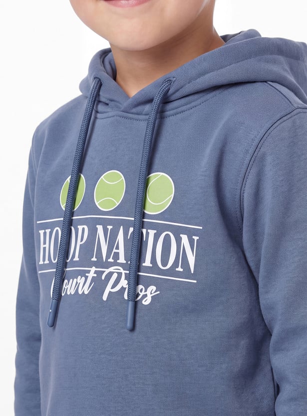 Boys Printed Hooded Sweatshirt