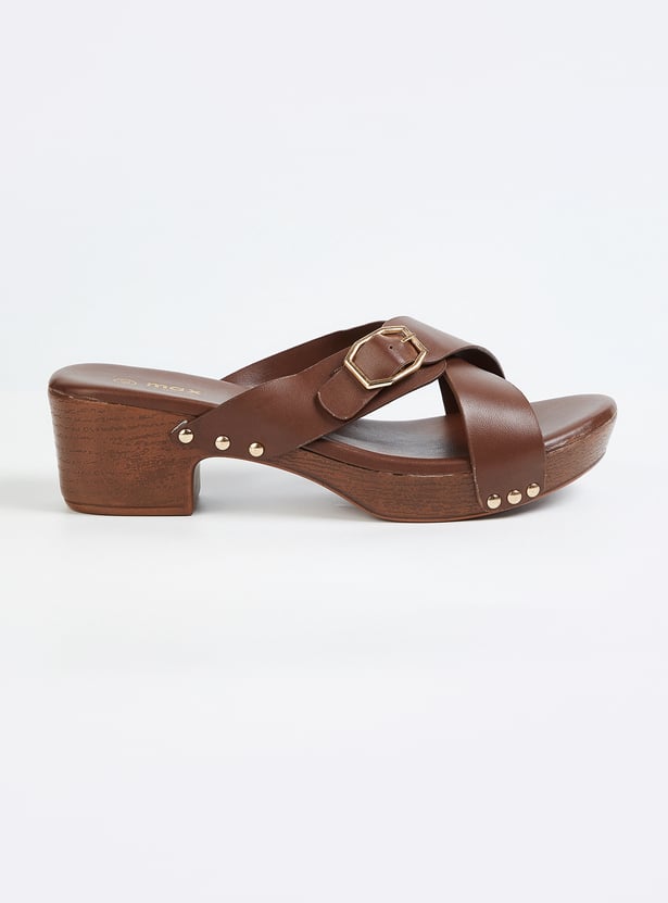 Women Solid Block Heel Sandals