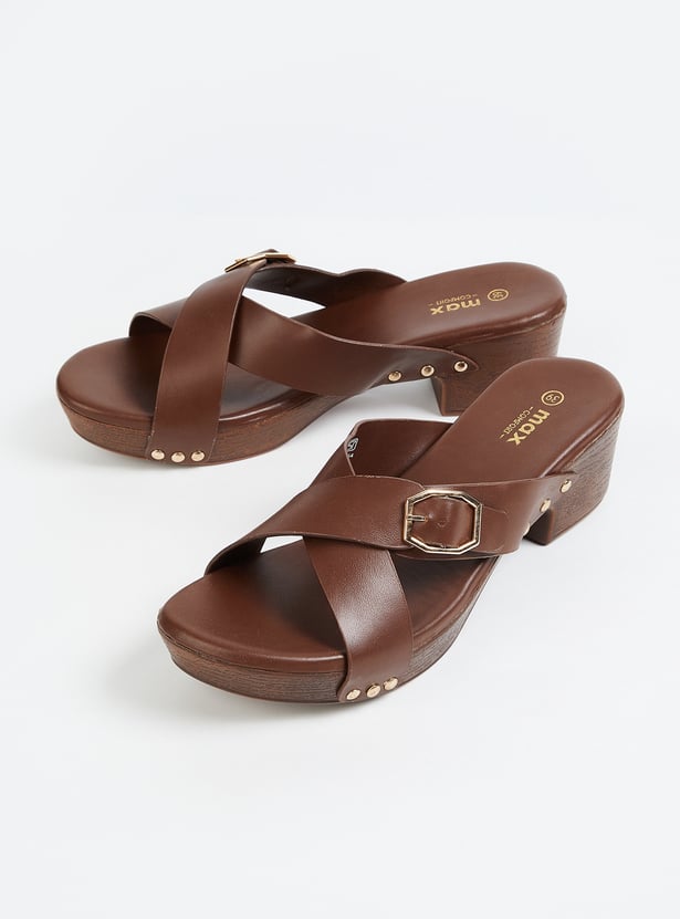 Women Solid Block Heel Sandals