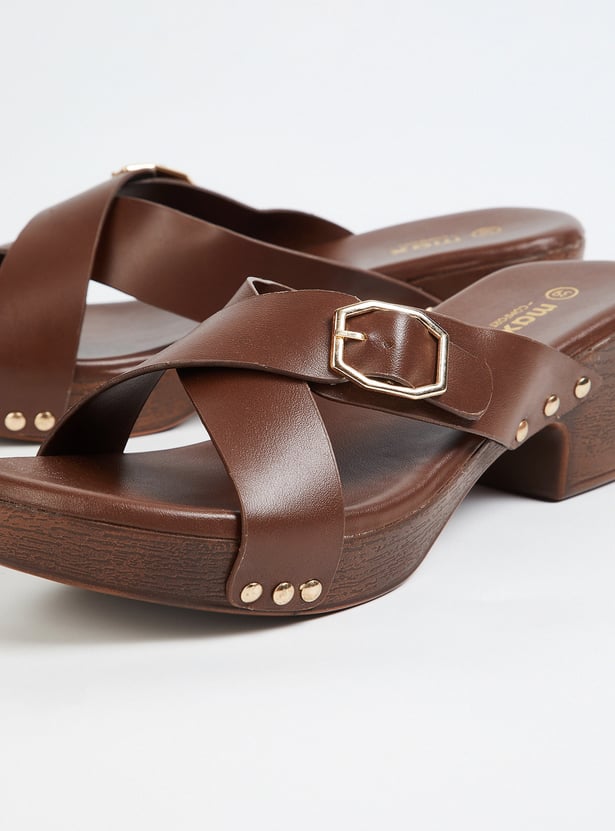 Women Solid Block Heel Sandals