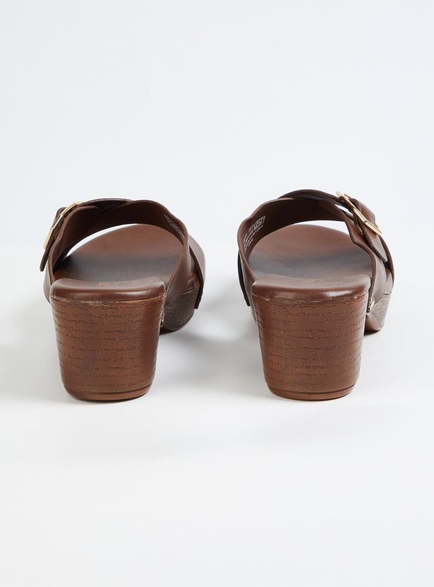 Women Solid Block Heel Sandals