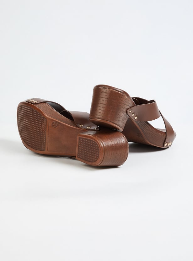 Women Solid Block Heel Sandals