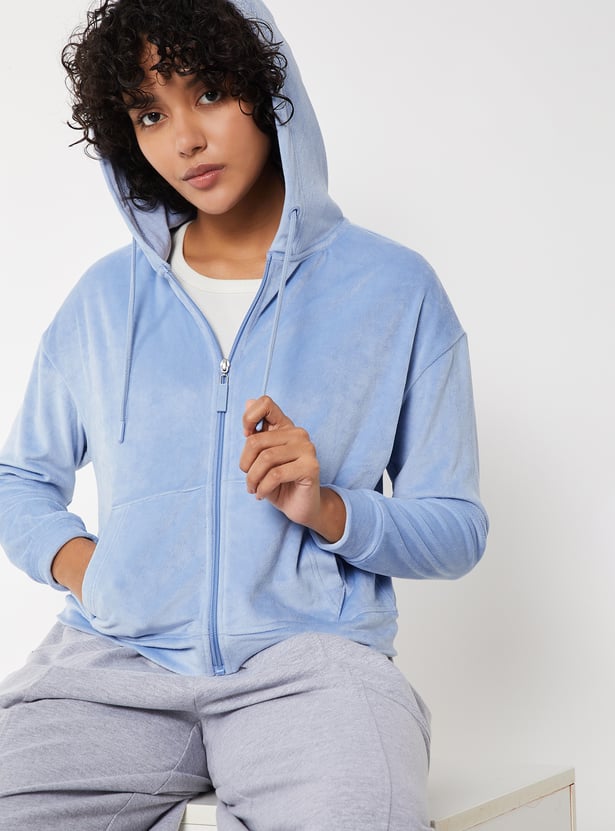 Women Solid Hooded Jacket