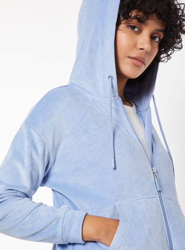 Women Solid Hooded Jacket