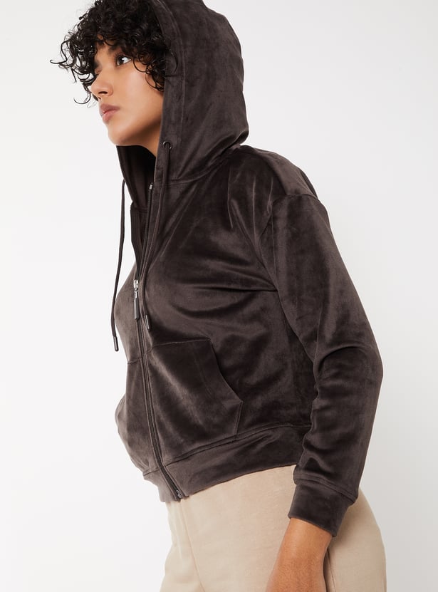 Women Solid Hooded Jacket