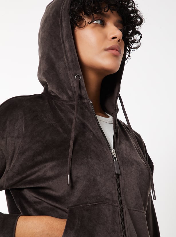 Women Solid Hooded Jacket