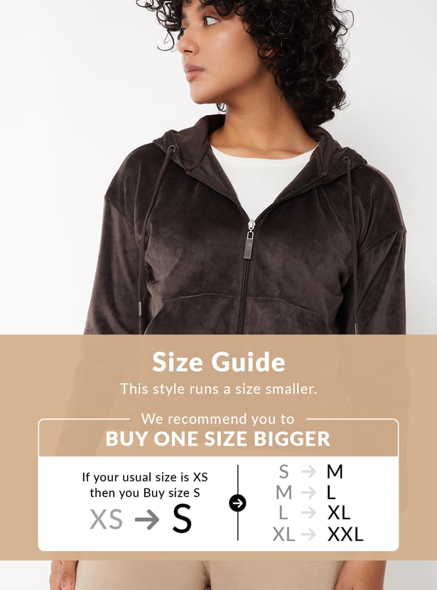 Women Solid Hooded Jacket