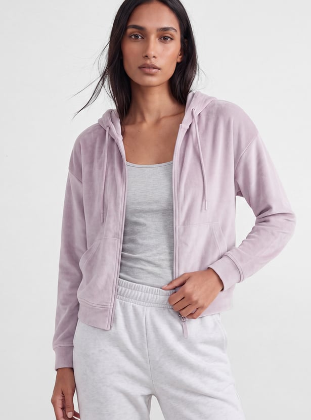 Women Solid Hooded Jacket