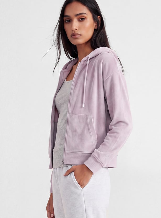 Women Solid Hooded Jacket
