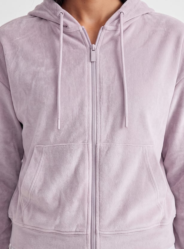 Women Solid Hooded Jacket