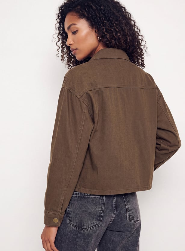 Women Solid Boxy Jacket