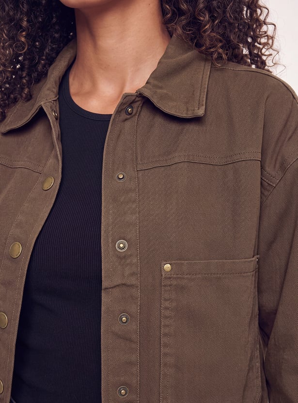 Women Solid Boxy Jacket