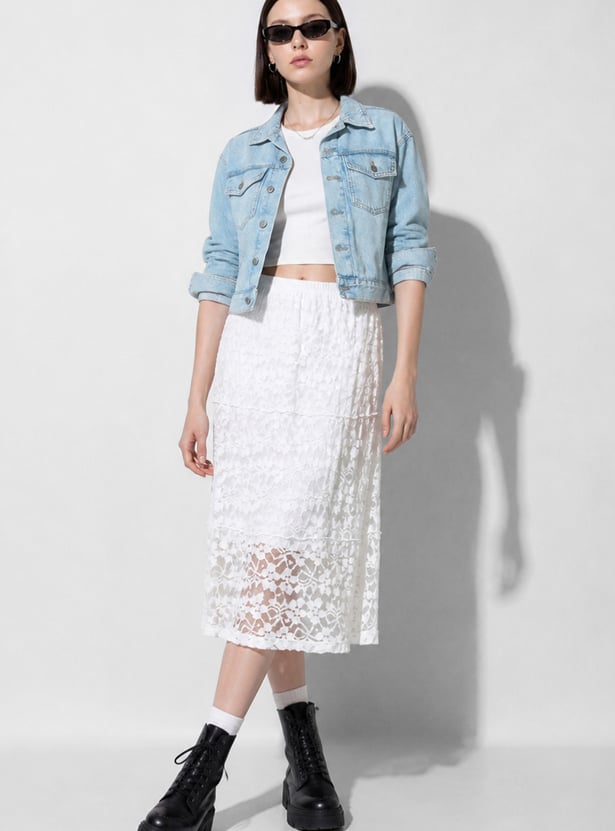 Women Washed Trucker Denim Jacket
