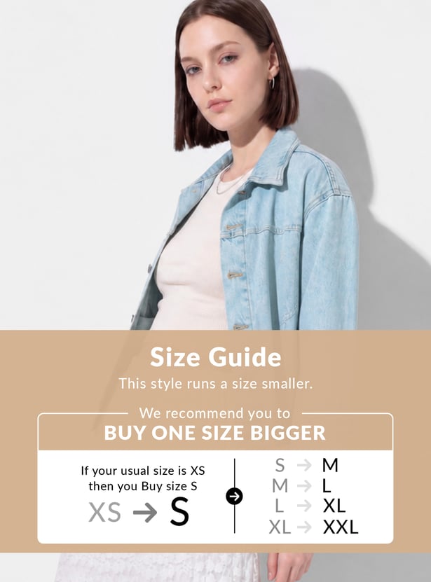 Women Washed Trucker Denim Jacket
