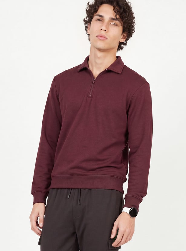 Men Collared Sports Sweatshirt