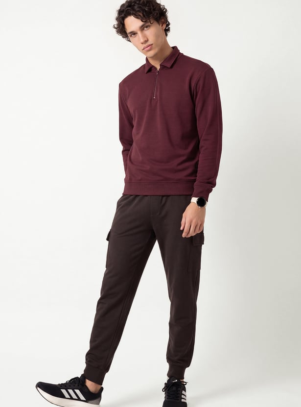 Men Collared Sports Sweatshirt