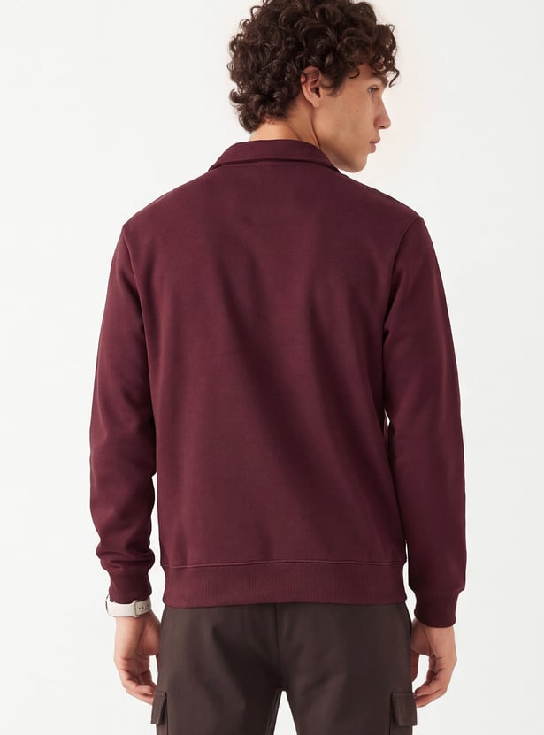 Men Collared Sports Sweatshirt