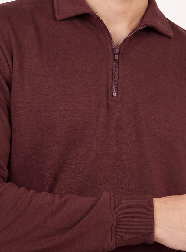 Men Collared Sports Sweatshirt