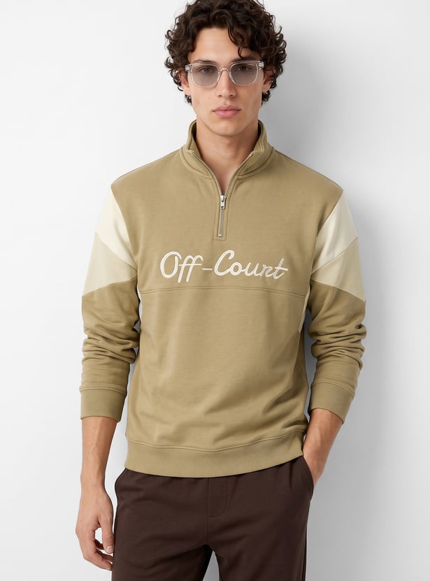 Men Embroidered Sports Sweatshirt