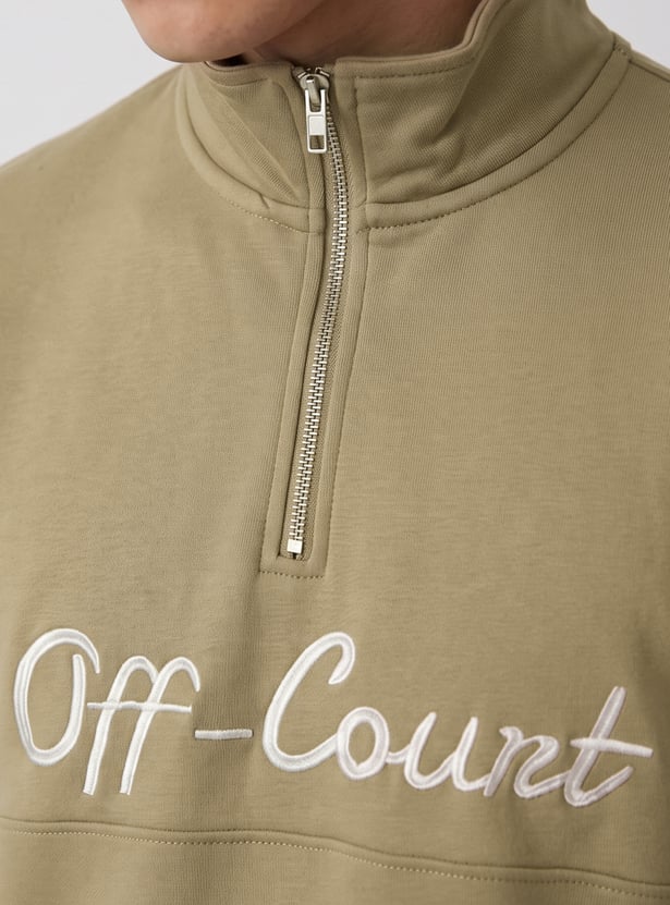 Men Embroidered Sports Sweatshirt