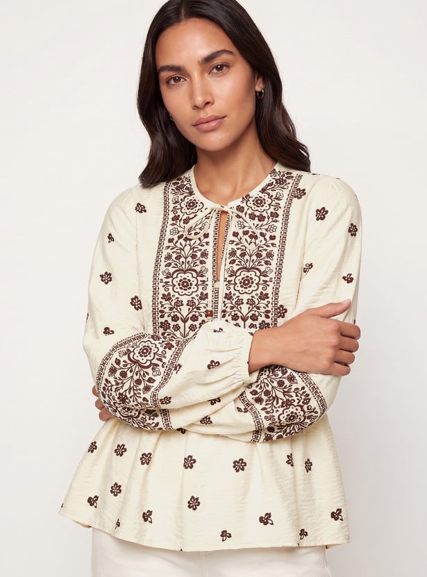 Women Printed Peplum Top