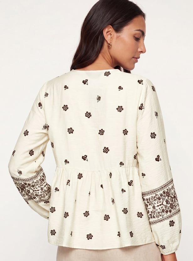 Women Printed Peplum Top