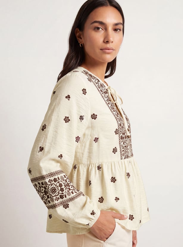 Women Printed Peplum Top