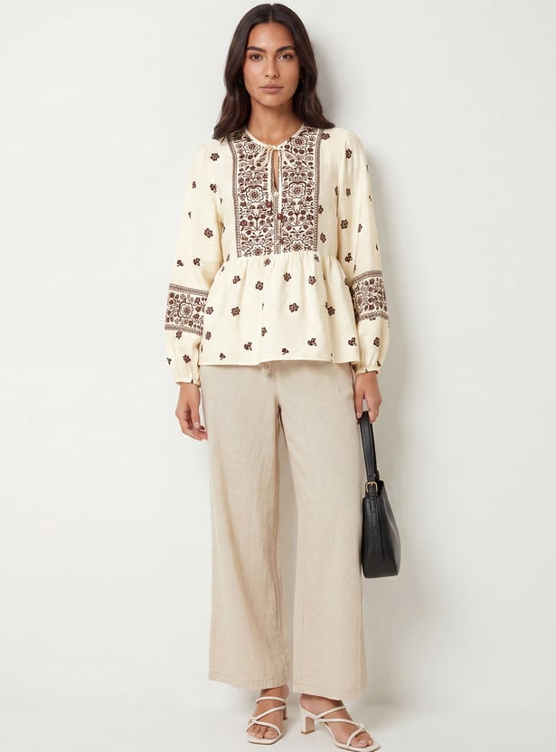 Women Printed Peplum Top