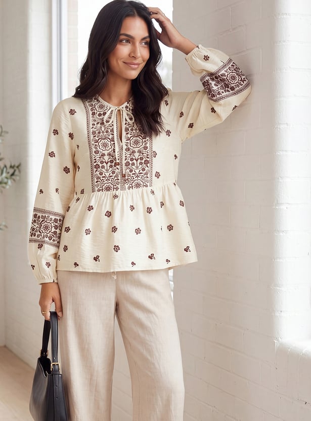 Women Printed Peplum Top