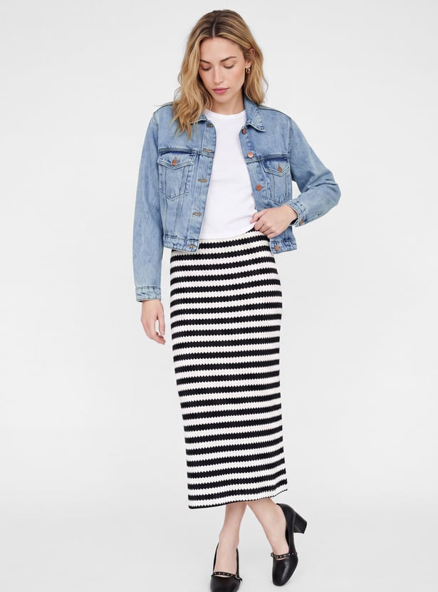 Women Washed Denim Trucker Jacket