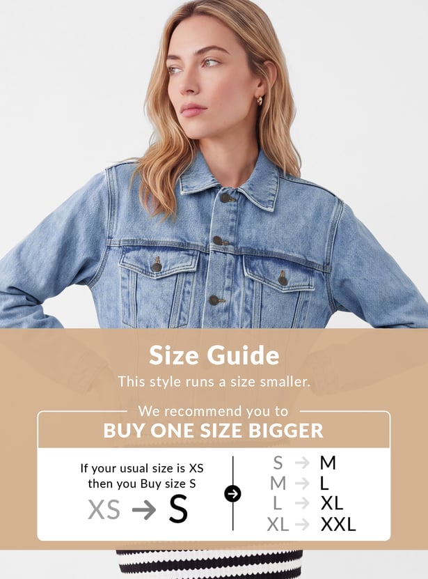 Women Washed Denim Trucker Jacket