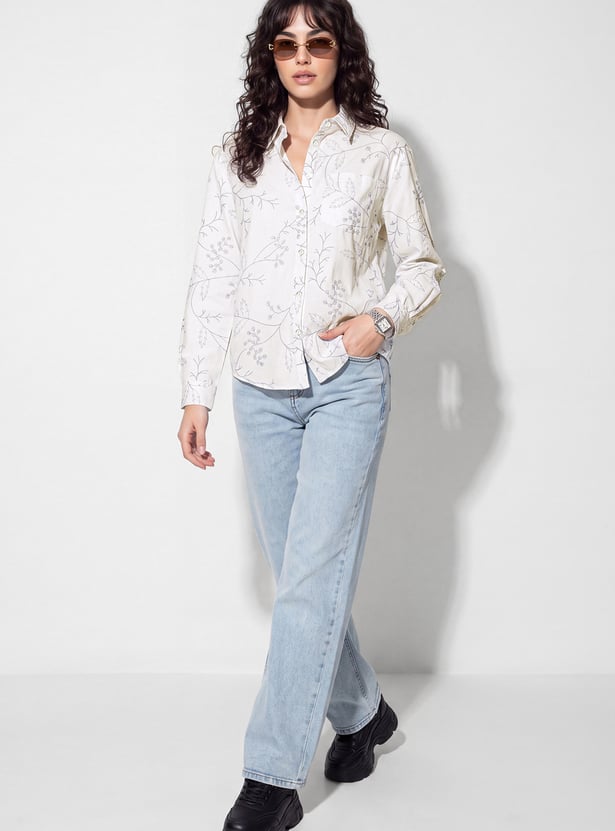URB_N Women Embroidered Shirt