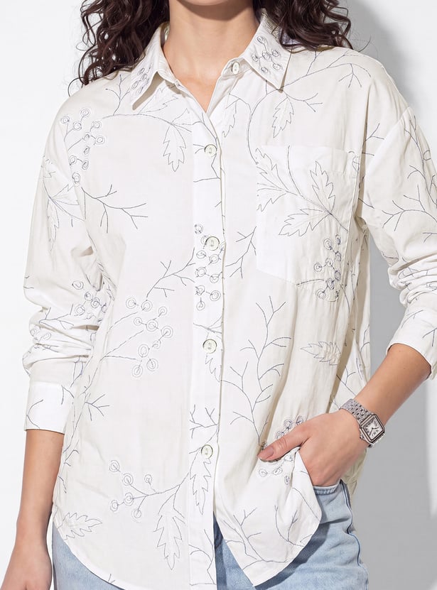 URB_N Women Embroidered Shirt