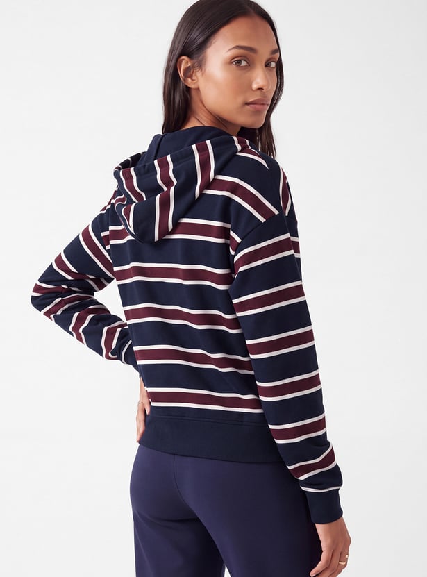 Women Striped Hooded Jacket