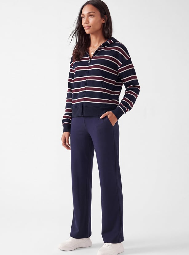 Women Striped Hooded Jacket
