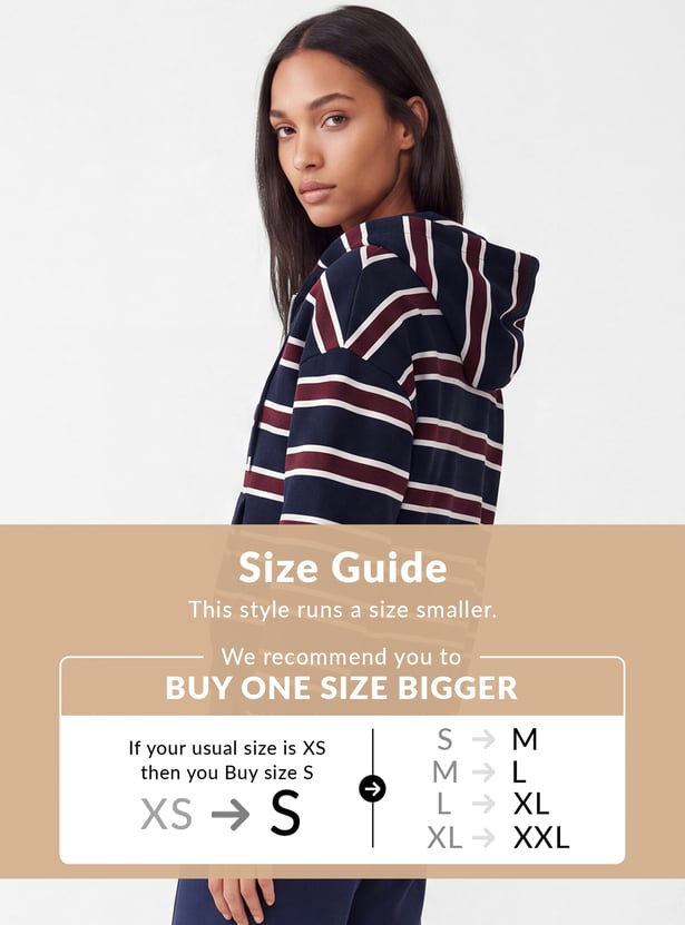 Women Striped Hooded Jacket