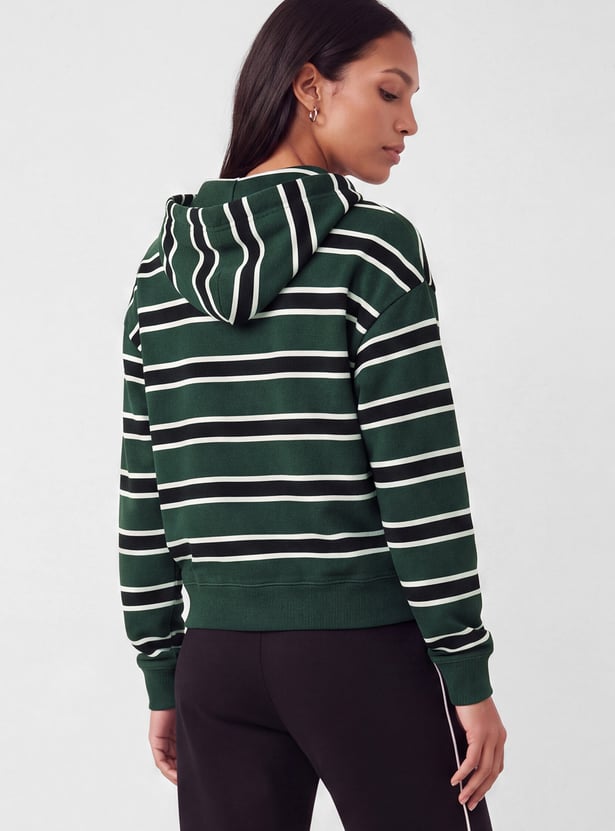 Women Striped Hooded Jacket