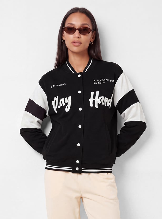 Women Printed Varsity Sports Jacket