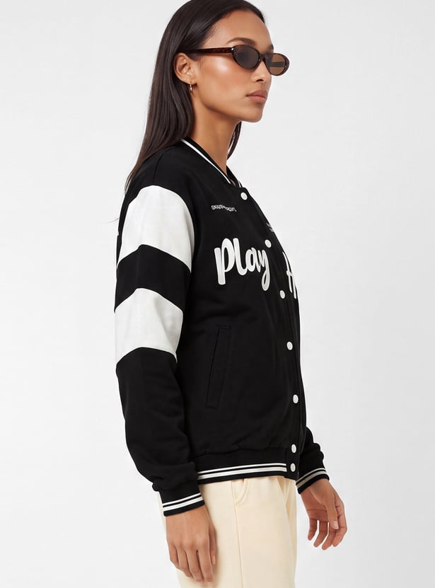 Women Printed Varsity Sports Jacket