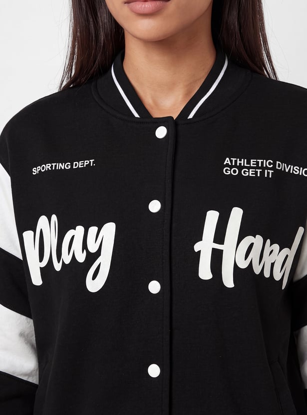 Women Printed Varsity Sports Jacket