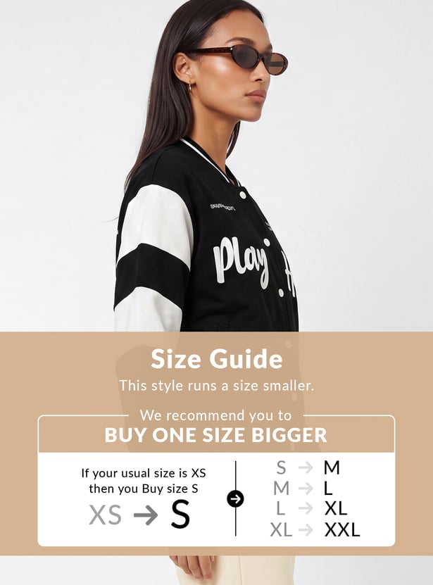 Women Printed Varsity Sports Jacket