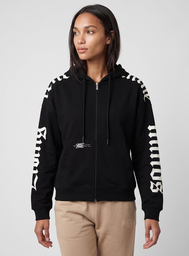 Women Printed Hooded Sports Jacket