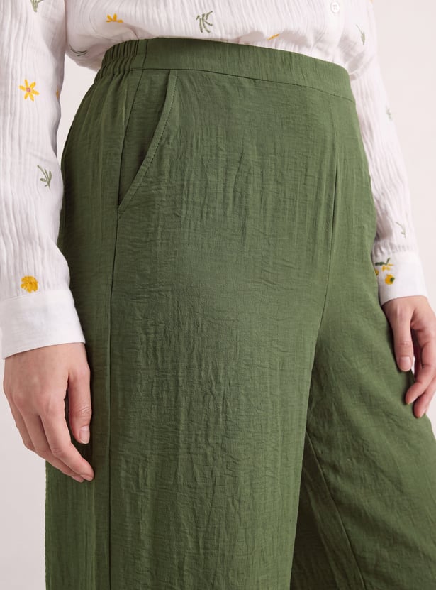 Women Wide-Leg Pull-on Trousers